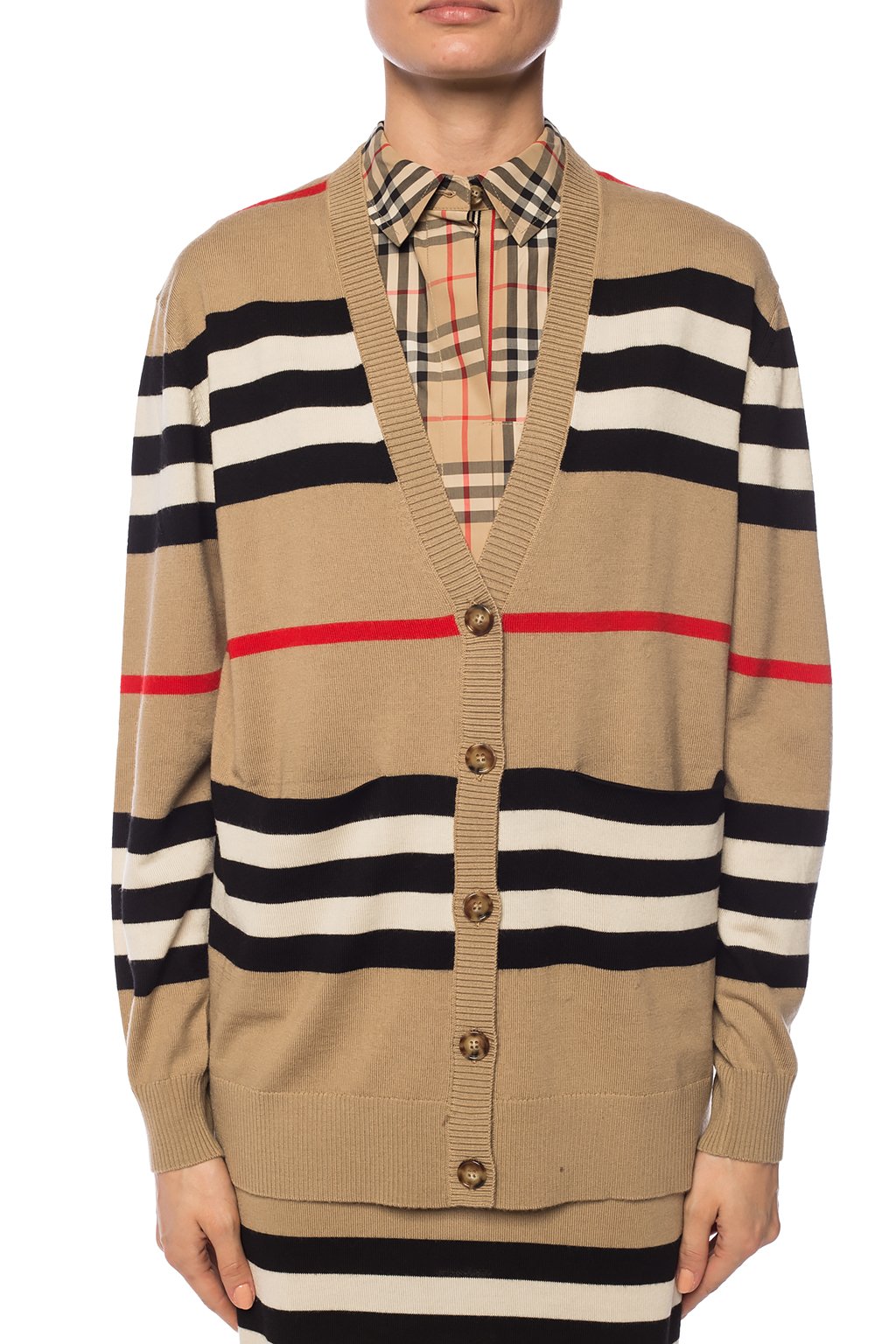 Burberry striped clearance cardigan